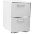 Poppin White Stow File Cabinet; Fully Loaded, 2-Drawer, Letter/Legal Size