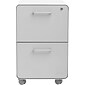 Poppin Stow 2-Drawer Mobile Vertical File Cabinet, Letter/Legal Size, Lockable, 25"H x 15.75"W x 20"D, White and Gray (102257)