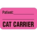 Behavior and Instruction Medical Labels, Cat Carrier, Pink, 7/8x1-1/2, 500 Labels