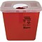Covidien Sharps Plastic Container, 2-Gallon Container with Rotor Lid, Red (SRRO100970)