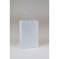 Mini Cub Shopper 8.25 x 5.25 x 3.5 Kraft Paper Shopping Bags, White, 250/Carton (WHITE539)