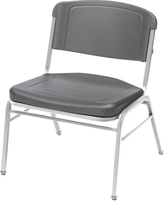 Iceberg Rough N Ready Series Big & Tall Stacking Chair, Plastic, Charcoal, 4/Carton (ICE64127)