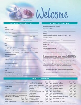 Medical Arts Press® Registration Forms Featuring Updates Section/Two Clear Toothbrushes