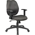 Boss Mid-Back Task Chair with Adjustable Arms, Black (B1014-BK)