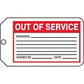 Accuform Production Control Tag, OUT OF SERVICE, 5 3/4 x 3 1/4, PF-Cardstock, 25/Pack (MMT329CTP)