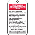 Accuform Safety Tag, FIRE EXTINGUISHER RECHARGE MAINTENANCE RECORD, 5¾x3¼ Cardstock, 25/Pack (TRS2