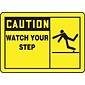 Accuform Signs Safety Label, CAUTION WATCH YOUR STEP, 3 1/2" x 5", Adhesive Vinyl, 5/Pack