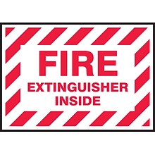 Accuform Safety Label, FIRE EXTINGUISHER INSIDE, 3 1/2 x 5, Adhesive Vinyl, 5/Pack (LFXG515VSP)