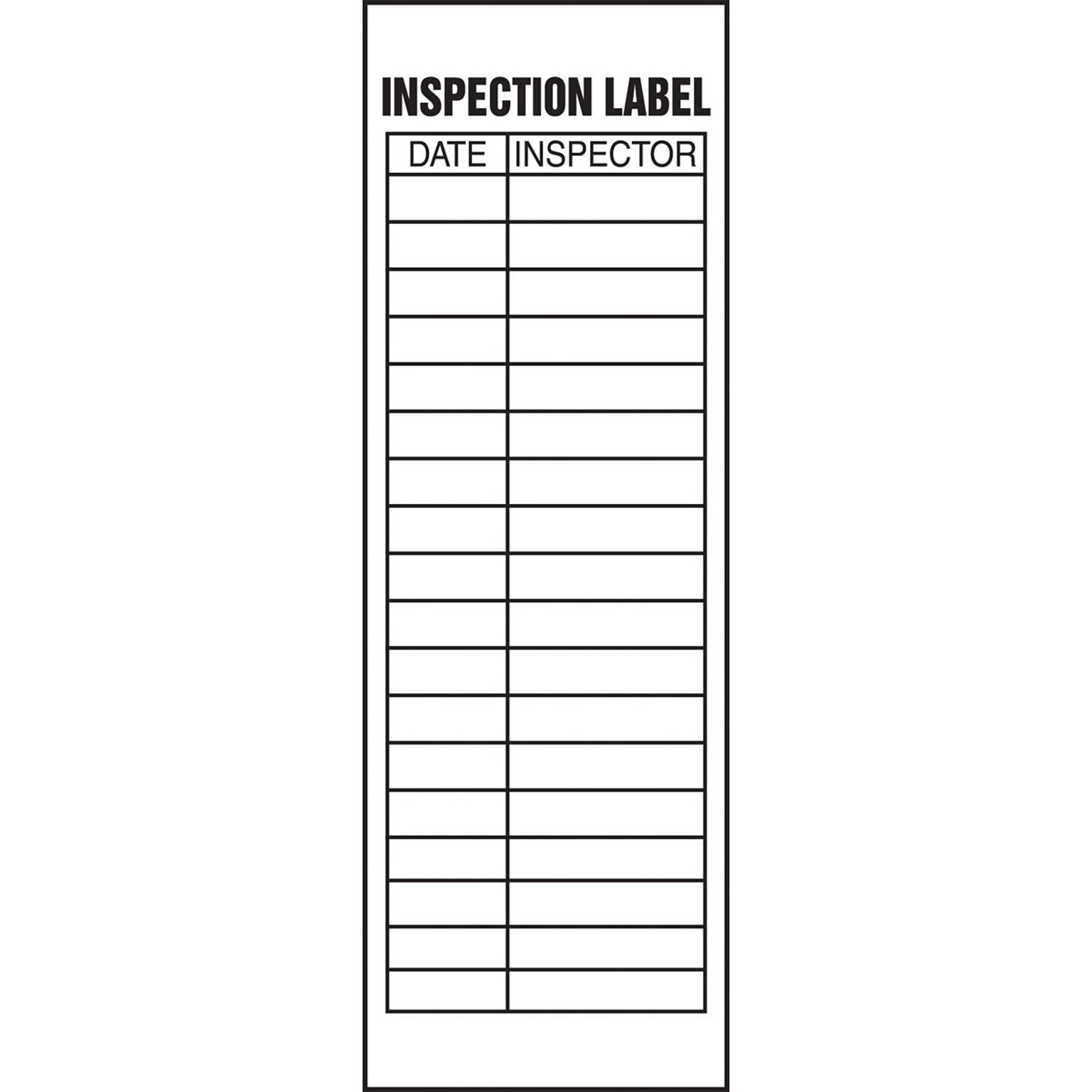 Accuform Safety Label, INSPECTION LABEL, 6 x 2, Adhesive Vinyl, 5/Pack (LELC525VSP)
