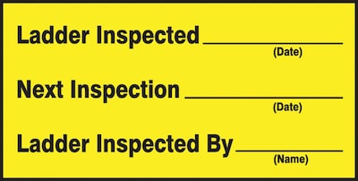 Accuform Label; LADDER INSPECTED #, NEXT INSPECTION #, INSPECTED BY #, 1 1/2x3, Vinyl, 10/Pack (LC