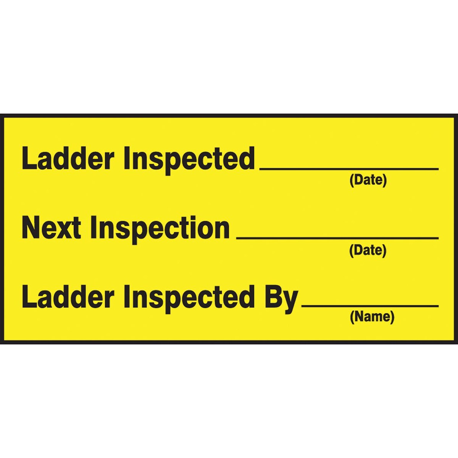 Accuform Label; LADDER INSPECTED #, NEXT INSPECTION #, INSPECTED BY #, 1 1/2x3, Vinyl, 10/Pack (LCRT507VSP)