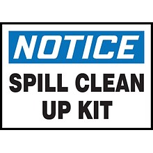 Accuform Safety Label, NOTICE SPILL CLEAN UP KIT, 3 1/2 x 5, Adhesive Vinyl, 5/Pack (LCHL807VSP)