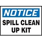 Accuform Safety Label, NOTICE SPILL CLEAN UP KIT, 3 1/2" x 5", Adhesive Vinyl, 5/Pack (LCHL807VSP)