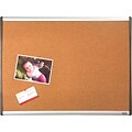 Staples® Cork Bulletin Board, Black/Silver Frame, 17 x 23 (79373)