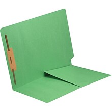 Medical Arts Press® 11 pt. Colored End-Tab Pocket Folders; 1 Fastener, Green, 250/Box