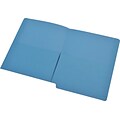 Medical Arts Press® End-Tab Folders with Twin 1/2 Pockets; No Fasteners, Blue, 50/Box