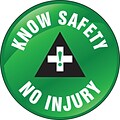 ACCUFORM SIGNS® Hard Hat/Helmet Decal, KNOW SAFETY NO INJURY, 2¼, Adhesive Vinyl, 10/Pk