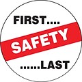 ACCUFORM SIGNS® Hard Hat/Helmet Decal, SAFETY FIRST... ...LAST, 2¼, Adhesive Vinyl, 10/Pk