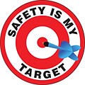 ACCUFORM SIGNS® Hard Hat/Helmet Decal, SAFETY IS MY TARGET, 2¼, Adhesive Vinyl, 10/Pk