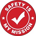 ACCUFORM SIGNS® Hard Hat/Helmet Decal, SAFETY IS MY MISSION, 2¼, Adhesive Vinyl, 10/Pk