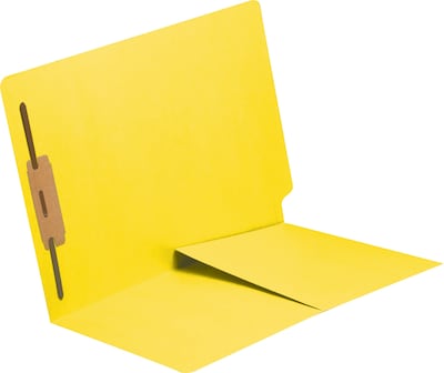 Medical Arts Press® 11 pt. Colored End-Tab Pocket Folders; 1 Fastener, Yellow, 250/Box