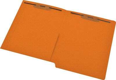 Medical Arts Press® 11 pt. Colored End-Tab Pocket Folders; 2 Fasteners, Orange, 50/Box