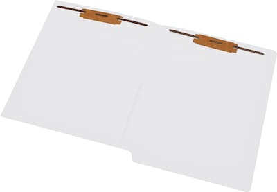 Medical Arts Press® 11 pt. Colored End-Tab Pocket Folders; 2 Fasteners, White, 50/Box