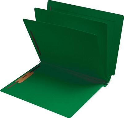 Medical Arts Press® Classification Colored End-Tab Folders; 2 Dividers, Green, 15/Box