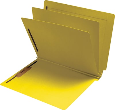 Medical Arts Press® Classification Colored End-Tab Folders; 2 Dividers, Yellow, 15/Box