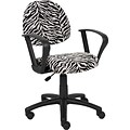 Boss Zebra Print Deluxe Posture Chair W/ Loop Arms.