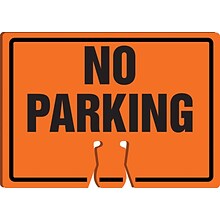 Accuform Traffic Cone Top Warning Sign, NO PARKING, 10 x 14, Plastic (FBC756)