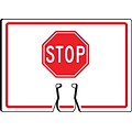 Accuform Traffic Cone Top Warning Sign, (STOP SIGN SYMBOL), 10 x 14, Plastic (FBC738)
