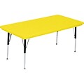 Correll® 36D x 60L Rectangular Heavy Duty Activity Table; Yellow High Pressure Laminate Top