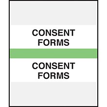 Medical Arts Press® Standard Preprinted Chart Divider Tabs, Consent Forms, Light Green