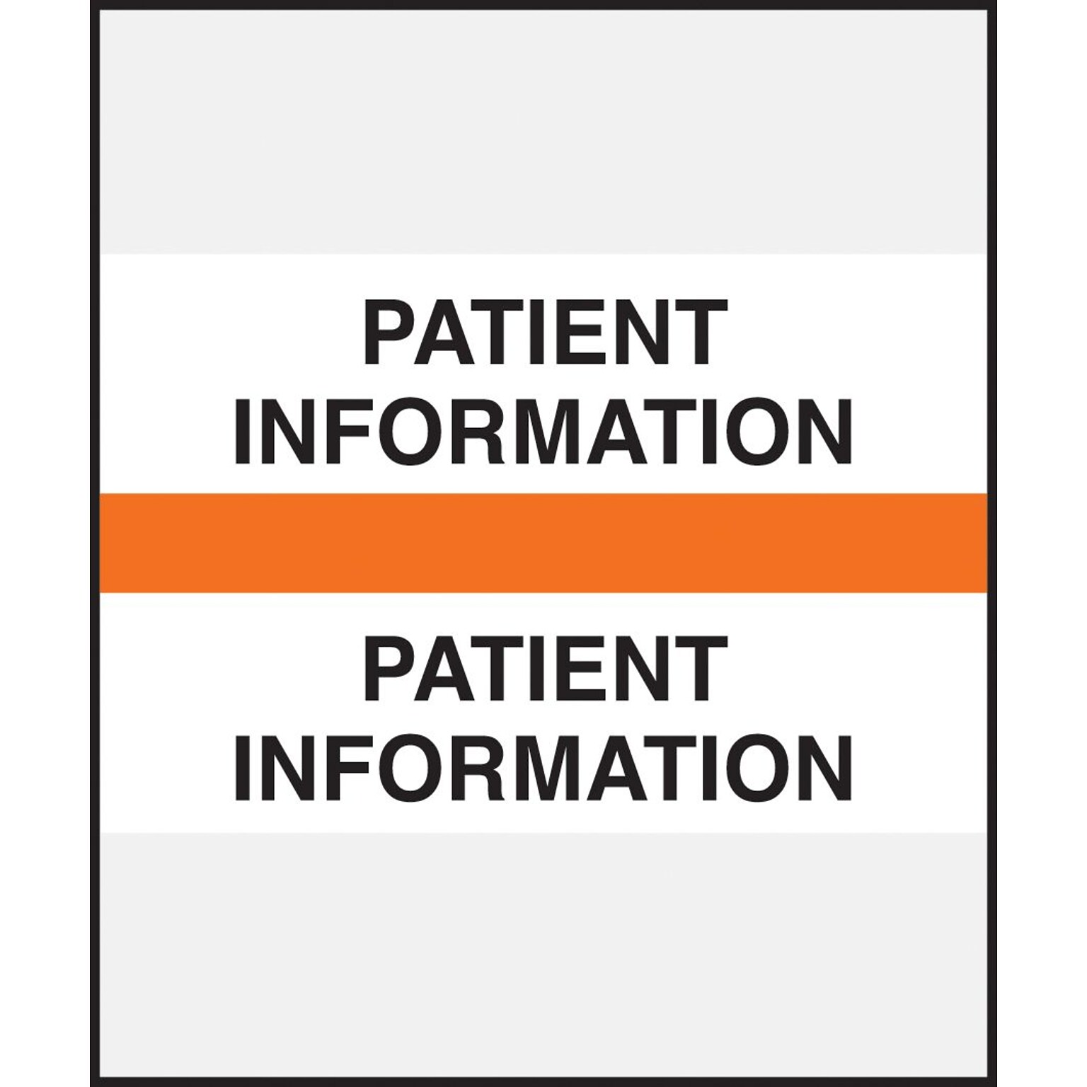 Medical Arts Press® Standard Preprinted Chart Divider Tabs, Patient Information, Orange