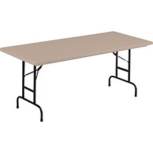 Correll® 24D x 48L Heavy Duty Adjustable Height Plastic Folding Table; Mocha Granite Top