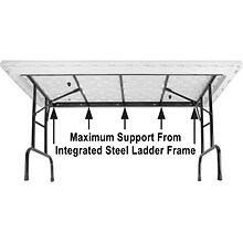 Correll® 24D x 48L Heavy Duty Adjustable Height Plastic Folding Table; Gray Granite Top