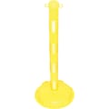 ACCUFORM SIGNS® BLOCKADE Stanchion Post, Yellow Post w/Reflective Yellow Stripe, Each