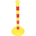 ACCUFORM SIGNS® BLOCKADE Stanchion Post, Yellow Post w/Standard Red Stripe, Each