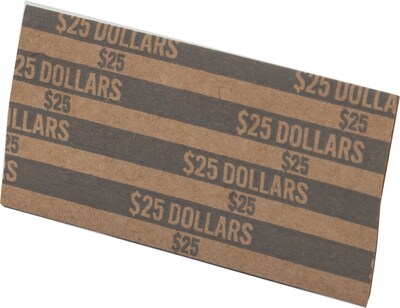 Pap-R Products Flat Tubular Coin Wrappers, $25 Dollars, Dark Gray, 16,000/CT (30100)