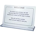 Medical Arts Press® Welcome Privacy Sign with Acrylic Base