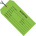Staples - 4 3/4 x 2 3/8 - Accepted (Green) Inspection Tag - Pre-Strung, 1000/Case