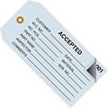 Staples - 4 3/4 x 2 3/8 - Accepted Inspection Tag 2 Part - Numbered 001 - 499, 500/Case