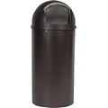 Rubbermaid® Marshal Waste Container, Without Liner, Brown, 25 gallons
