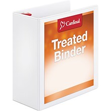 Cardinal ClearVue 4 3-Ring View Binders, D-Ring, White (32140)