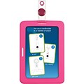Cosco MyID Rubberized Pink ID Badge Holder for Key Cards and ID Cards, Pink (075016)