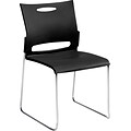 Offices to Go Plastic Armless Stacking Chair, Black/Chrome, 4/Pk (TDOTG11310B)