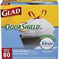 Glad® Low Density Trash Bags; 13 Gallon, Febreze® Clean, Extra Heavy, 80 Bags/Box, 4 Boxes/Carton