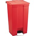 Rubbermaid® Step-on Waste Containers; Mobile, Red, 23 gallon capacity