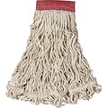 Rubbermaid Commercial Products 24 oz. Swinger Loop Blend Wet Mop, 5 Headband, White (RCPC153WHI)